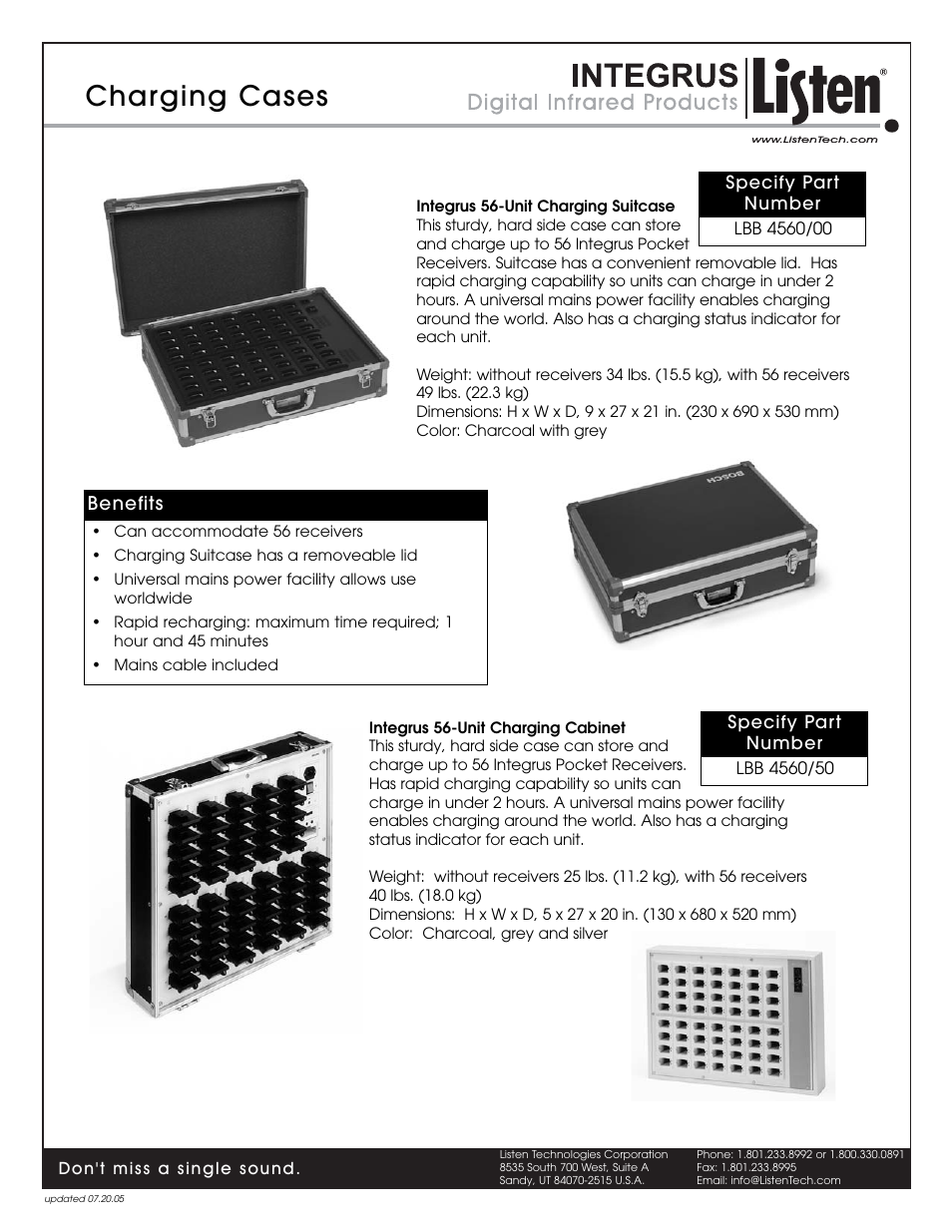 Charging cases | Listen Technologies LA-333 User Manual | Page 2 / 2