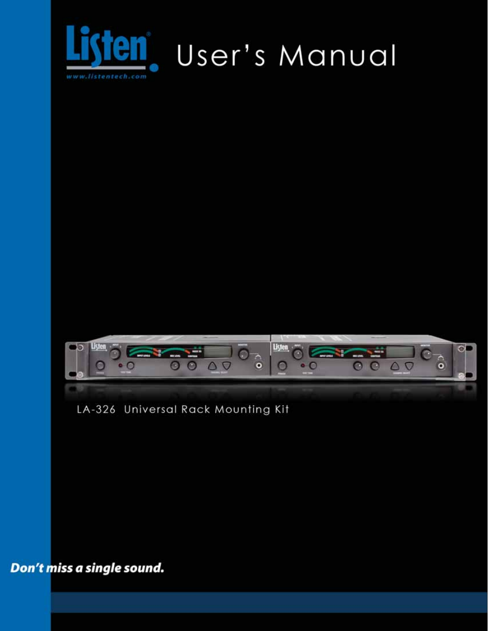 Listen Technologies Universal Rack Mounting Kit LA-326 User Manual | 20 pages