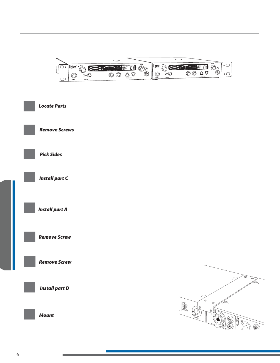 La-326 confi guration 3 setup instructions | Listen Technologies Universal Rack Mounting Kit LA-326 User Manual | Page 10 / 20