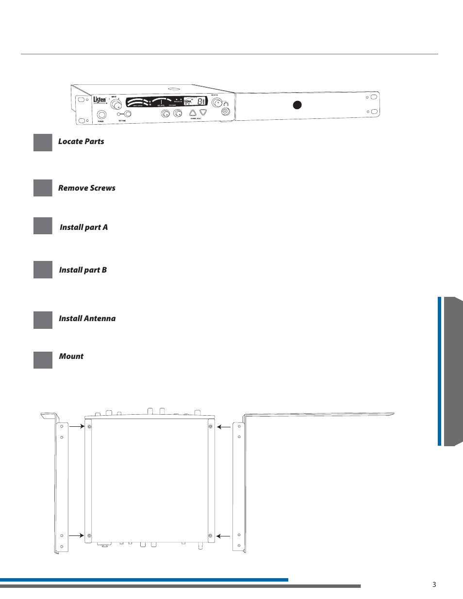 La-326 confi guration 1 setup instructions | Listen Technologies Universal Rack Mounting Kit LA-326 User Manual | Page 7 / 20