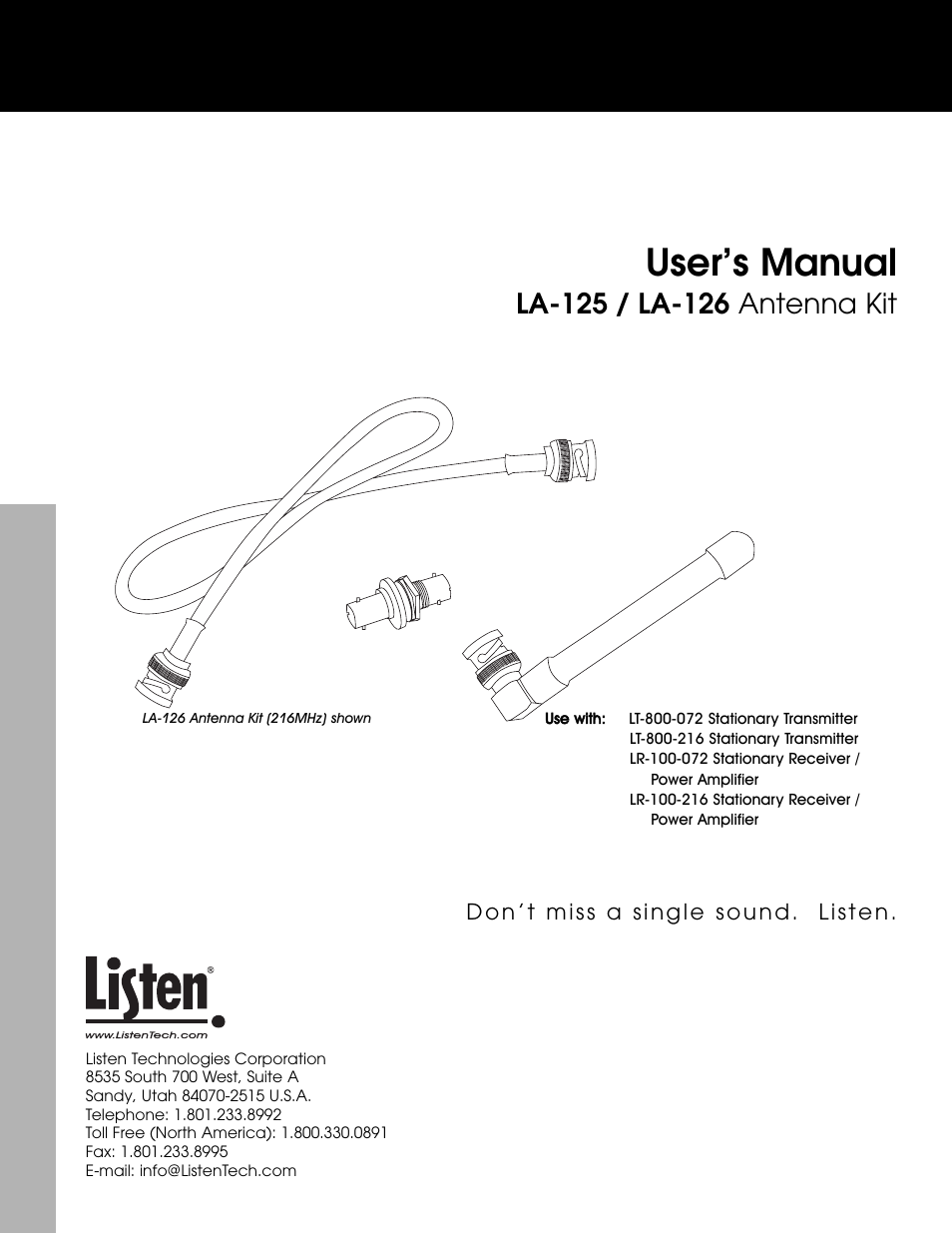 Listen Technologies LA-126 User Manual | 6 pages