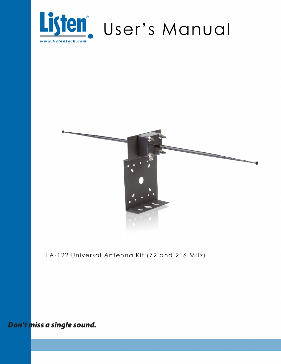 Listen Technologies UNIVERSAL ANTENNA KIT LA-122 User Manual | 24 pages