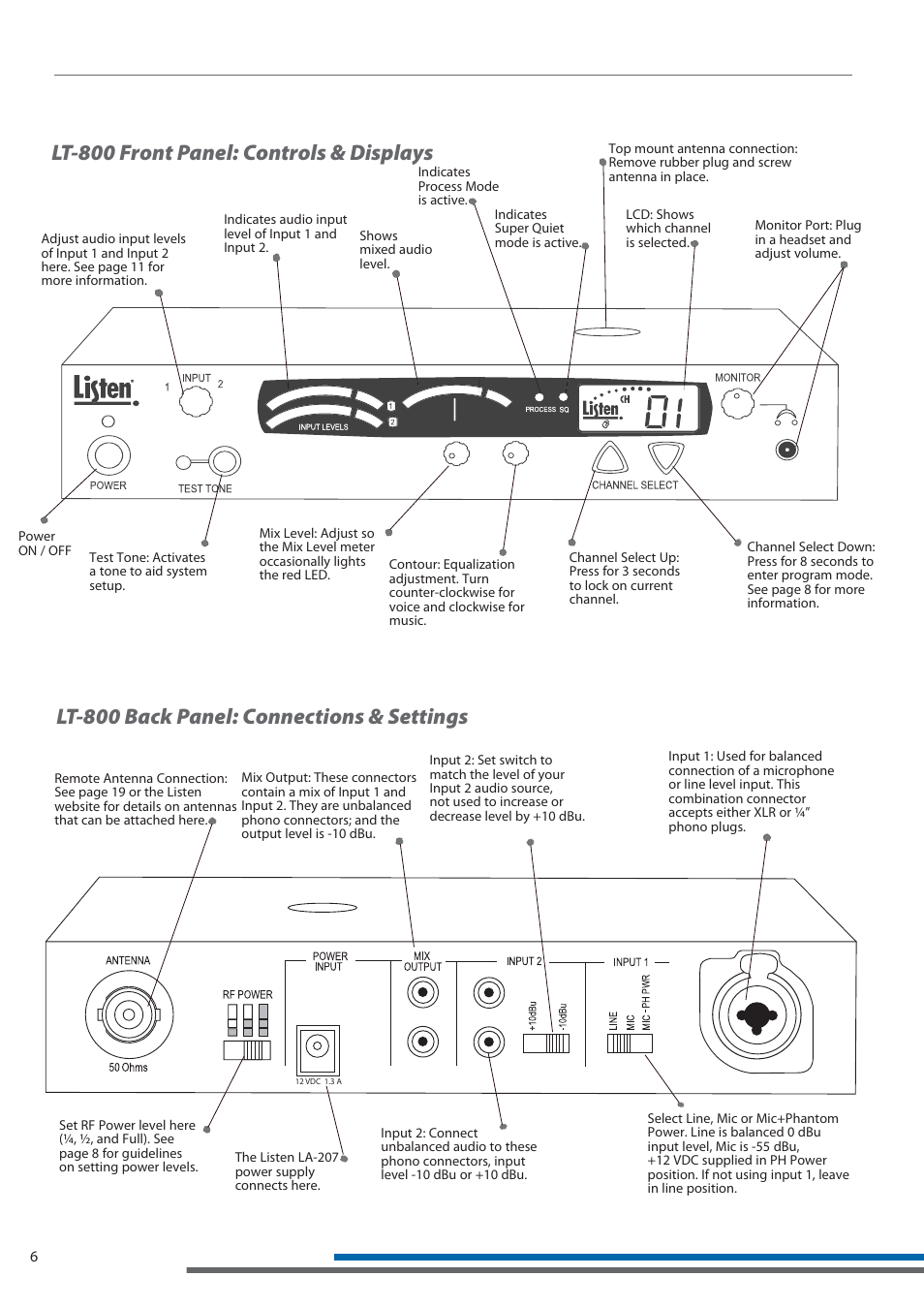 Lt-800 quick reference | Listen Technologies LT-800-150 User Manual | Page 10 / 28