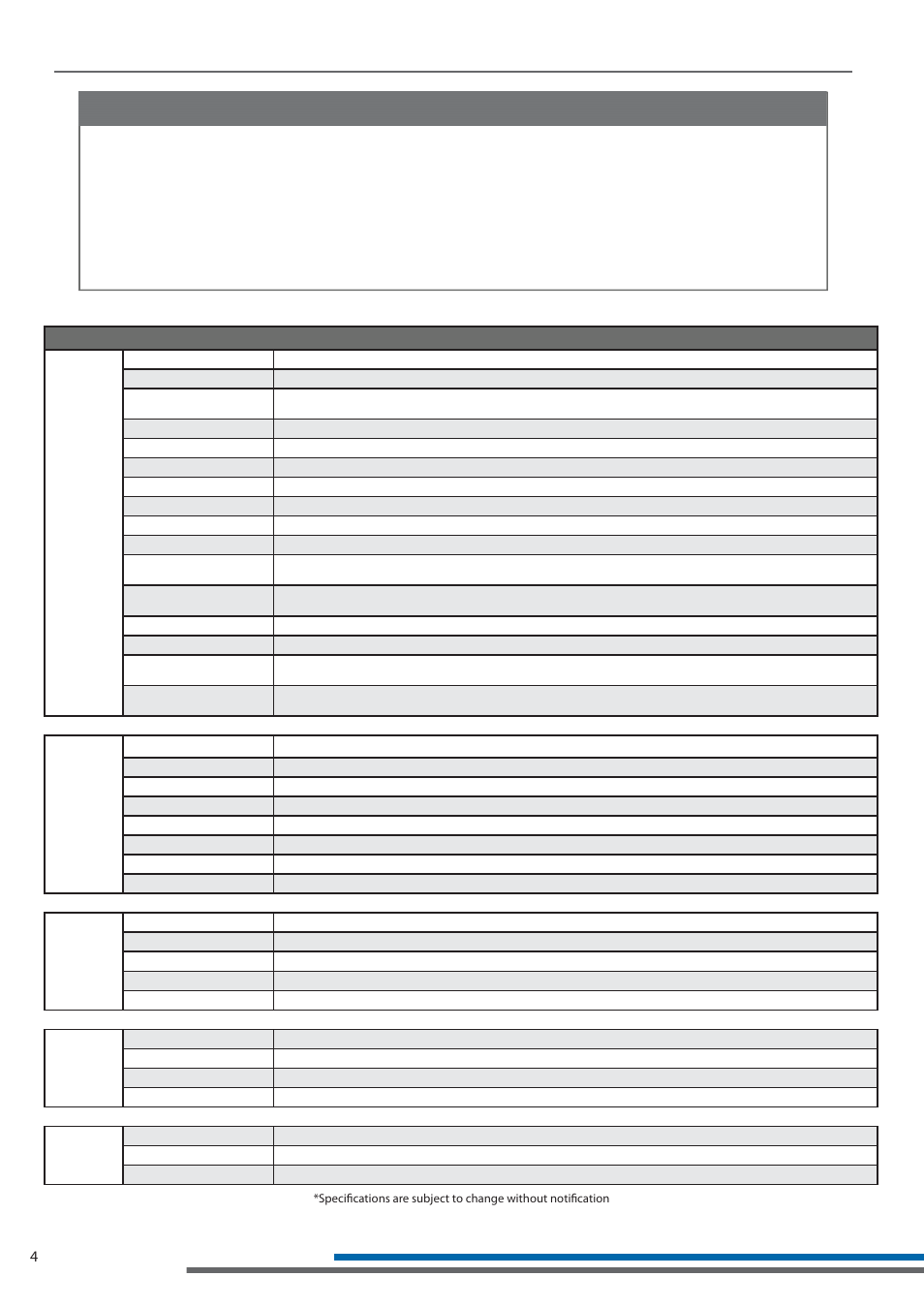 Lt-800 specifi cations, Architectural specifi cations, Specifi cations | Listen Technologies LT-800-150 User Manual | Page 8 / 28