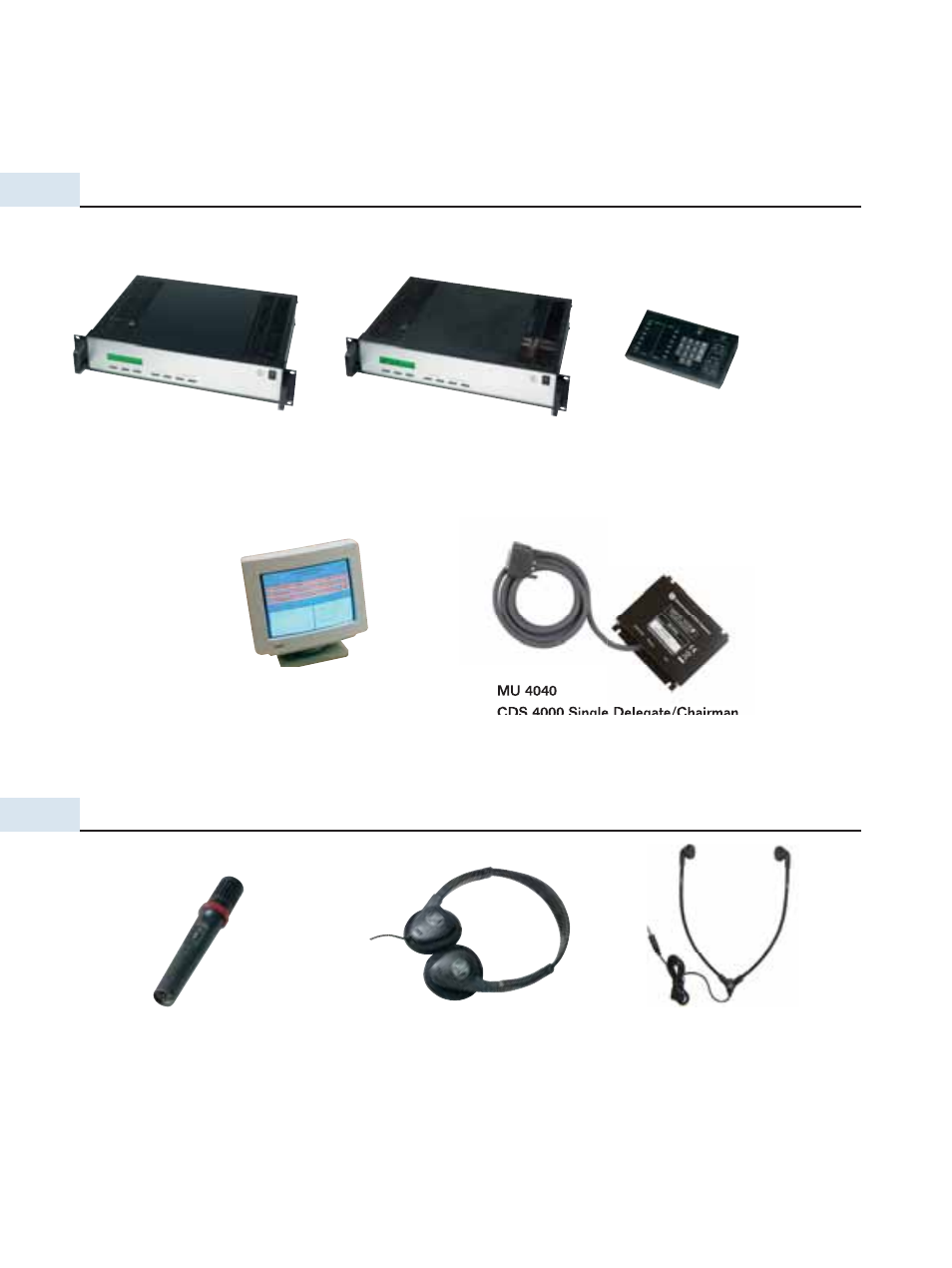 System components cds 4000, Control equipment, Accessories | Listen Technologies CDS 4000 User Manual | Page 6 / 8