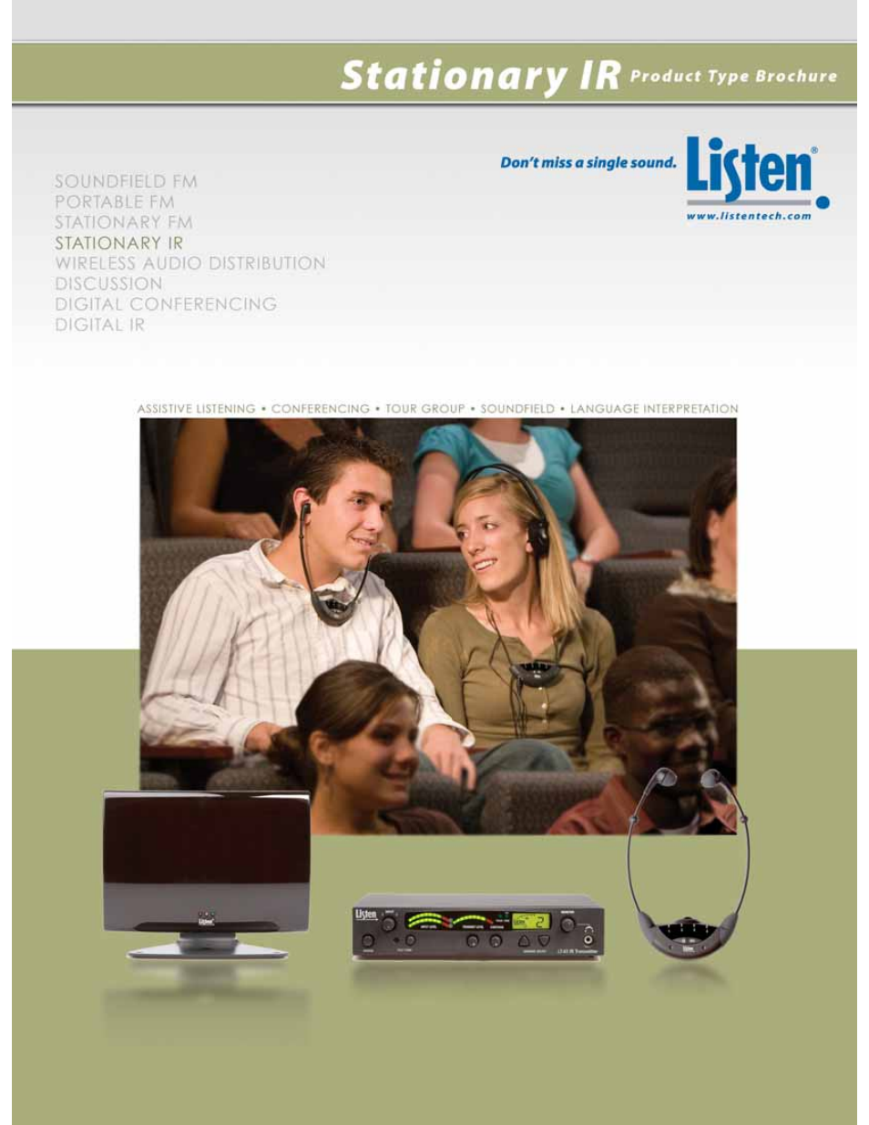 Listen Technologies Stationary IR LT-82 User Manual | 8 pages