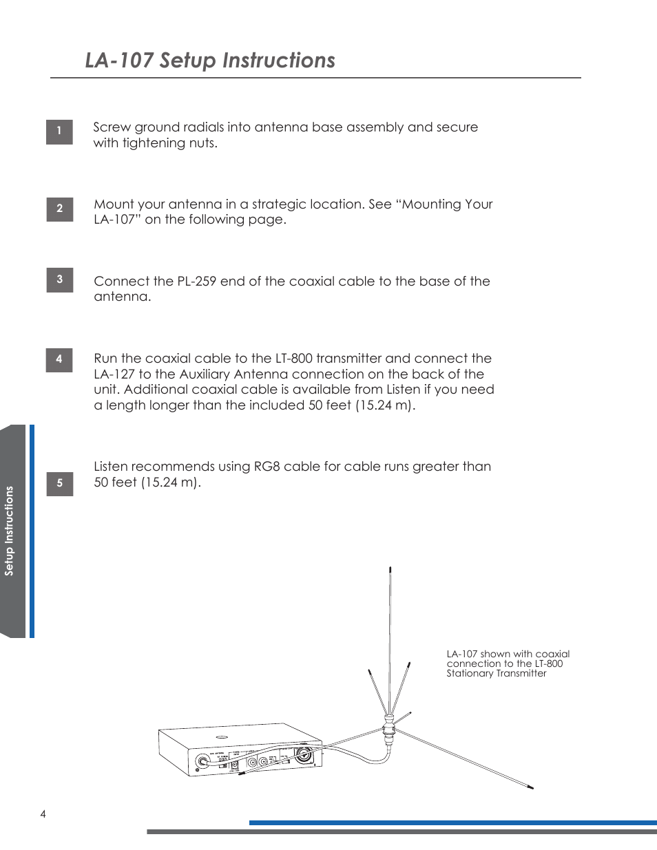 La-107 setup instructions | Listen Technologies LA-107 User Manual | Page 8 / 12
