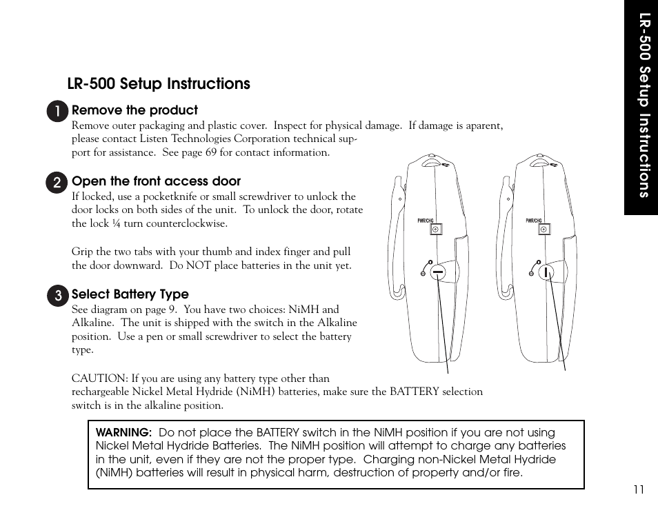 Lr-500 setup instructions | Listen Technologies LR-300 User Manual | Page 13 / 76