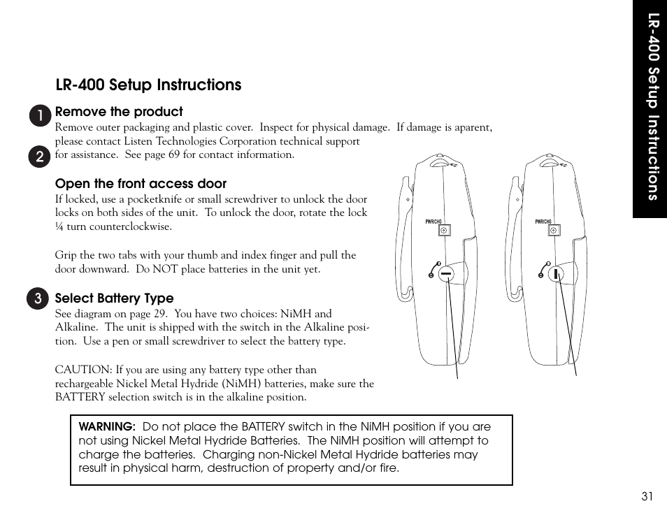 Lr-400 setup instructions | Listen Technologies LR-300 User Manual | Page 33 / 76