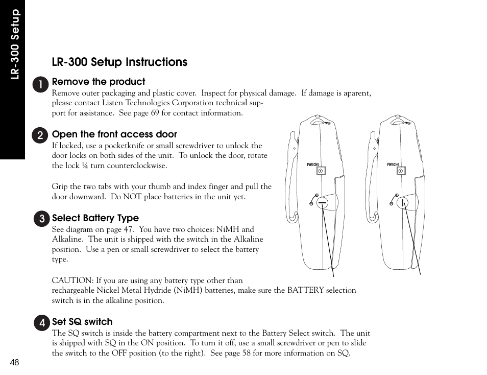 Lr-300 setup instructions | Listen Technologies LR-300 User Manual | Page 50 / 76