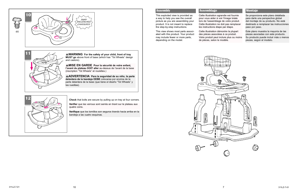 Assembly, Assemblage montaje | Little Tikes 4533 User Manual | Page 10 / 15