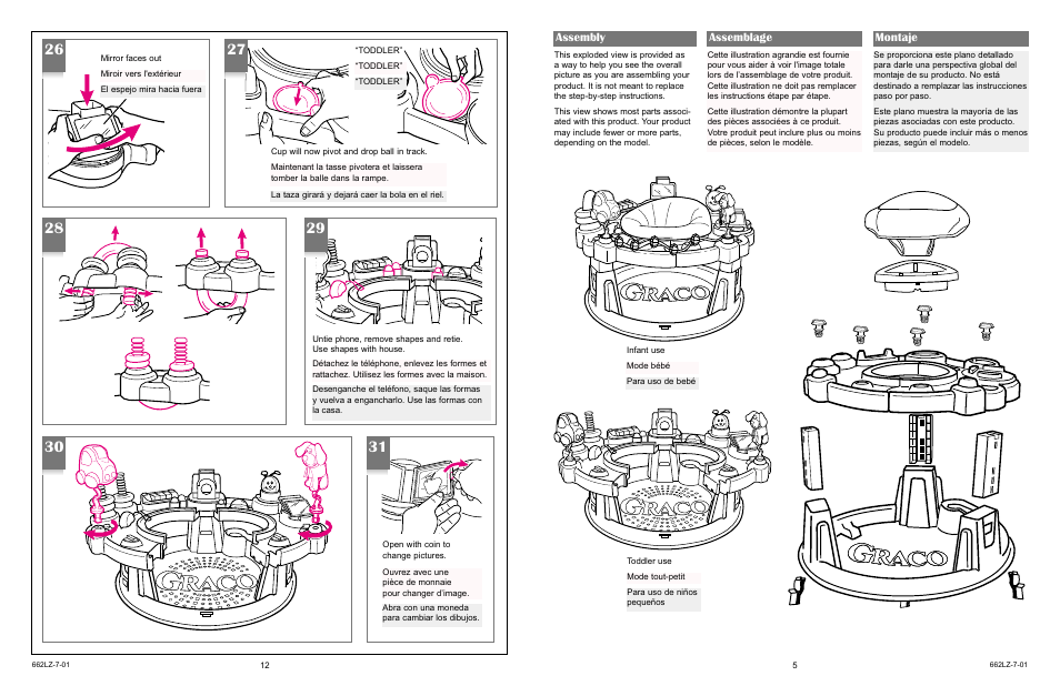 Assembly, Assemblage montaje | Little Tikes ENTERTAINER 662LZ-7-01 User Manual | Page 5 / 13