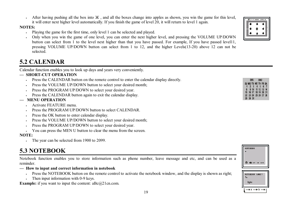 2 calendar | Hyundai H-TV2107 User Manual | Page 19 / 48