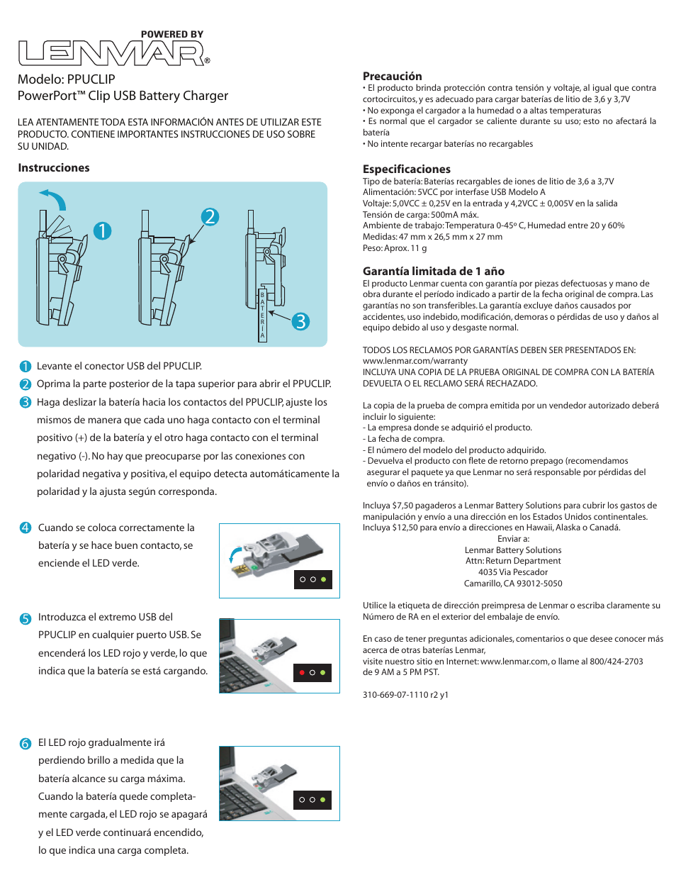 Ppuclip_spa | Lenmar PPUCLIP User Manual | Page 3 / 3