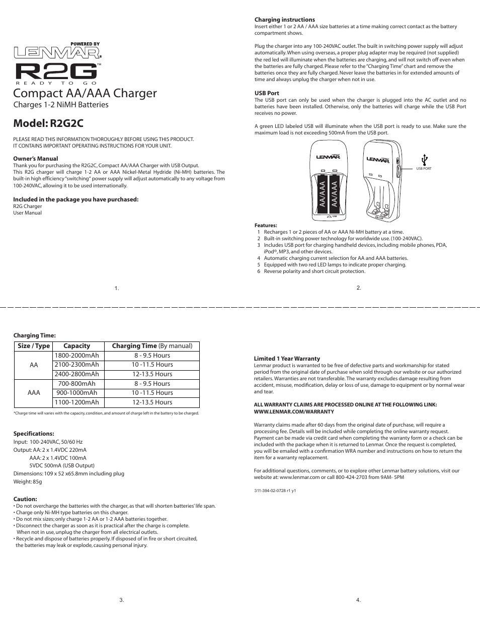 Lenmar R2G2C User Manual | 3 pages