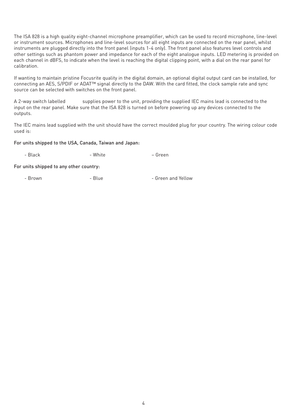 Getting started and powering up | Legend Audio ISA 828 User Manual | Page 4 / 21