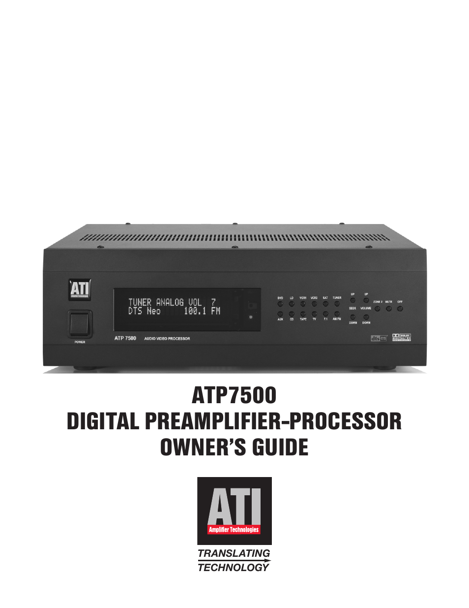 Legend Audio ATP 7500 User Manual | 20 pages