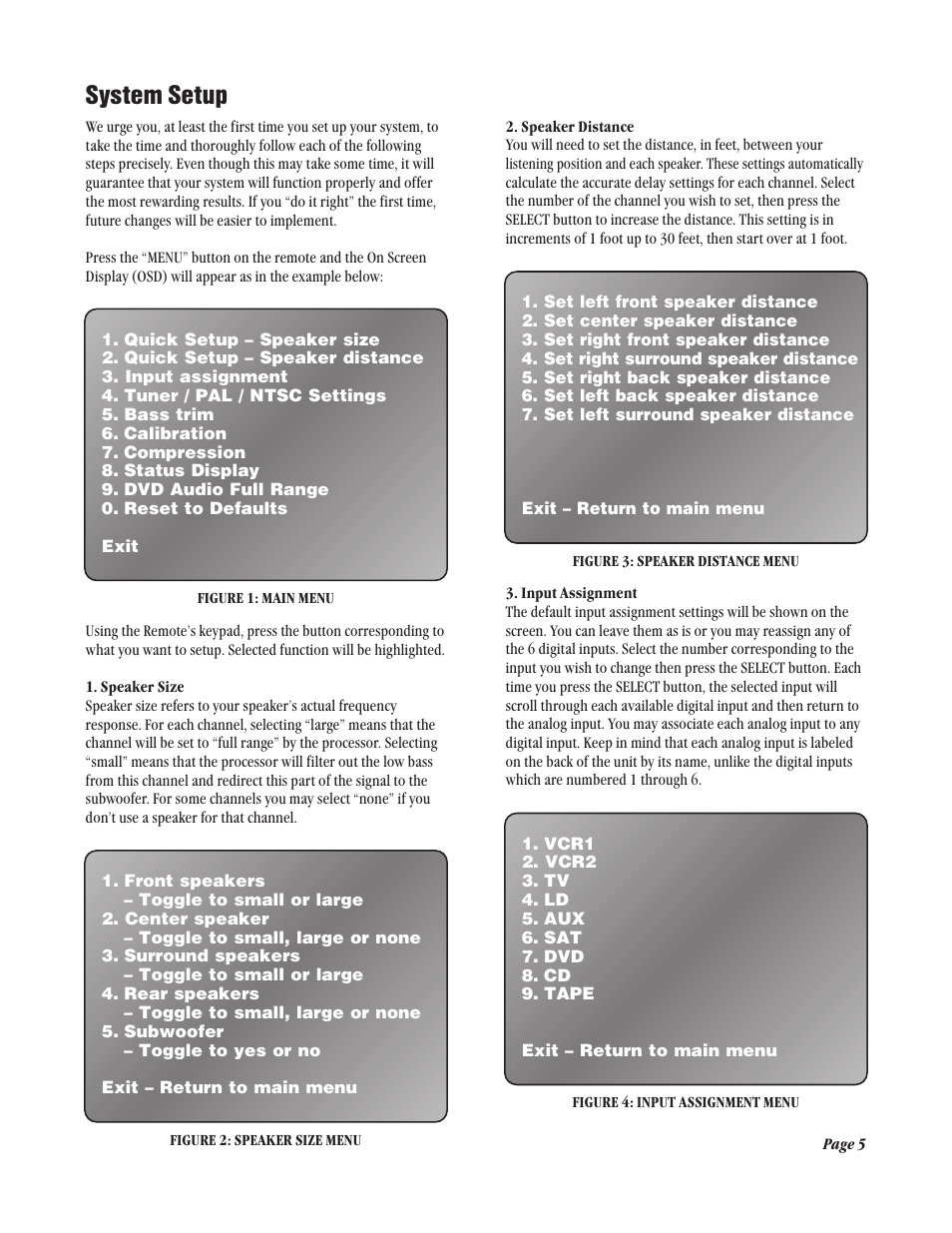 System setup | Legend Audio ATP 7500 User Manual | Page 5 / 20