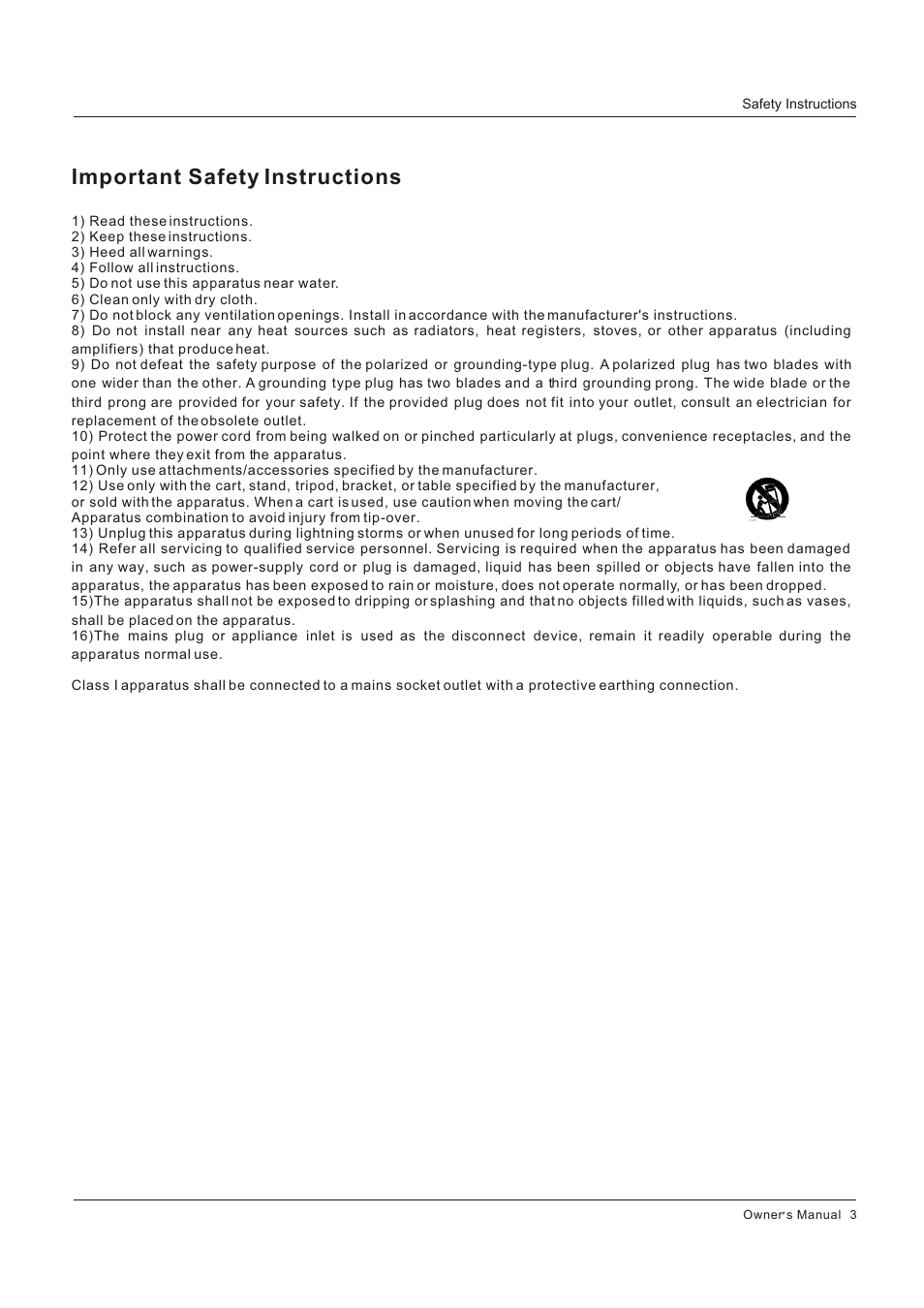 Important safety instructions | Legend Audio L4269 User Manual | Page 3 / 44
