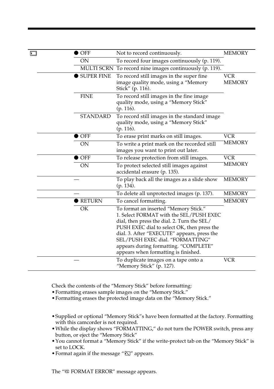 Changing the menu settings | Light & Motion DSR-PD150 User Manual | Page 108 / 172