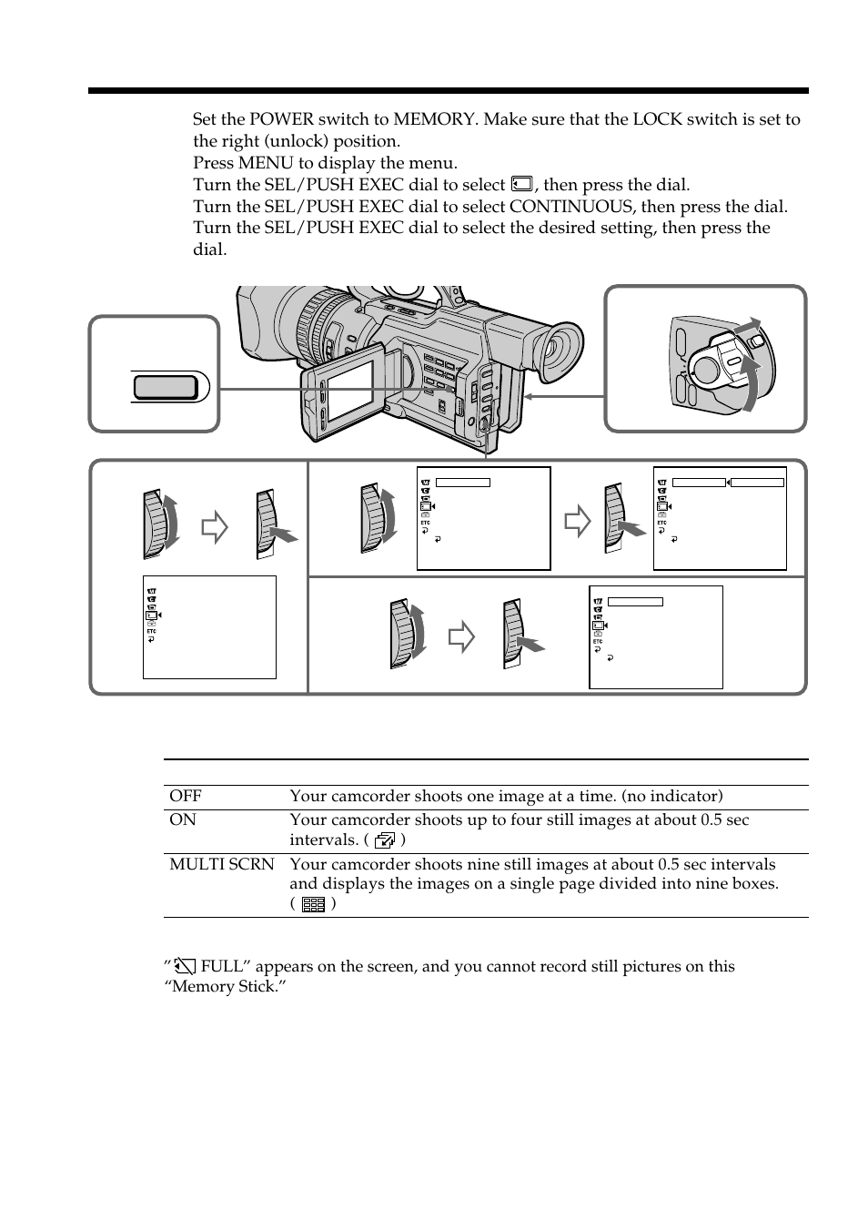 Continuous shooting settings | Light & Motion DSR-PD150 User Manual | Page 120 / 172