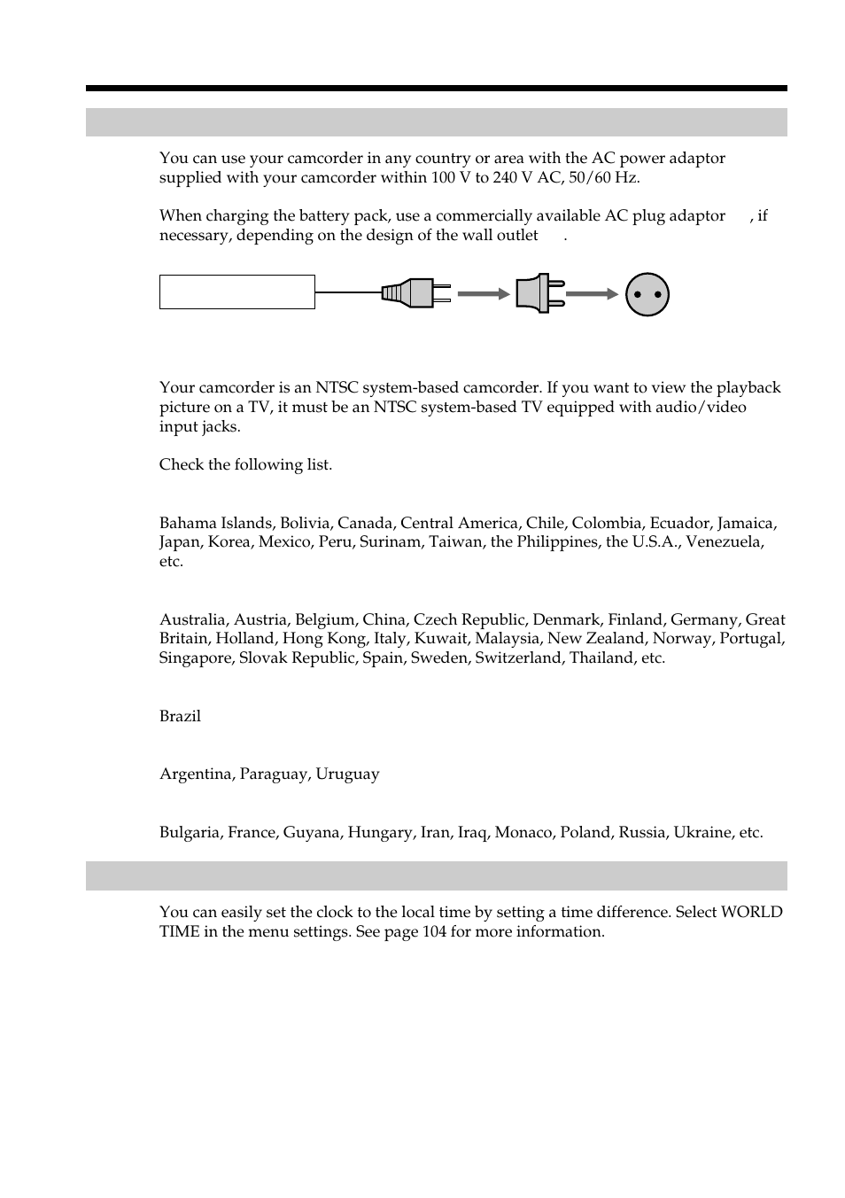 Using your camcorder abroad | Light & Motion DSR-PD150 User Manual | Page 154 / 172