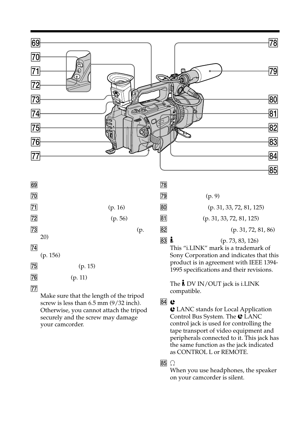 Yl u; ua us ud uf ug uh uj uk ul i; ia is if id ig | Light & Motion DSR-PD150 User Manual | Page 166 / 172