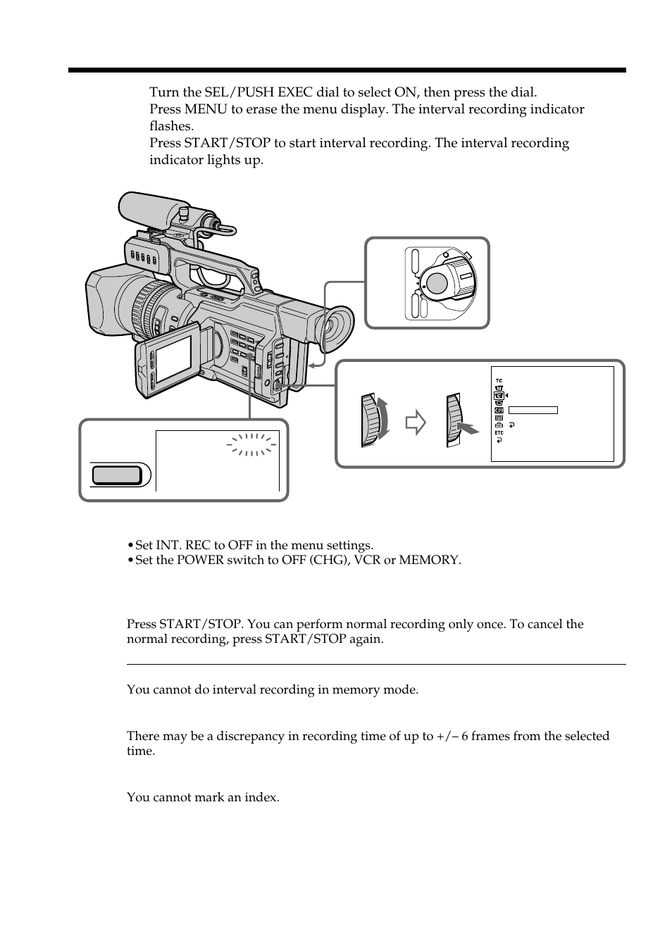 Interval recording | Light & Motion DSR-PD150 User Manual | Page 60 / 172