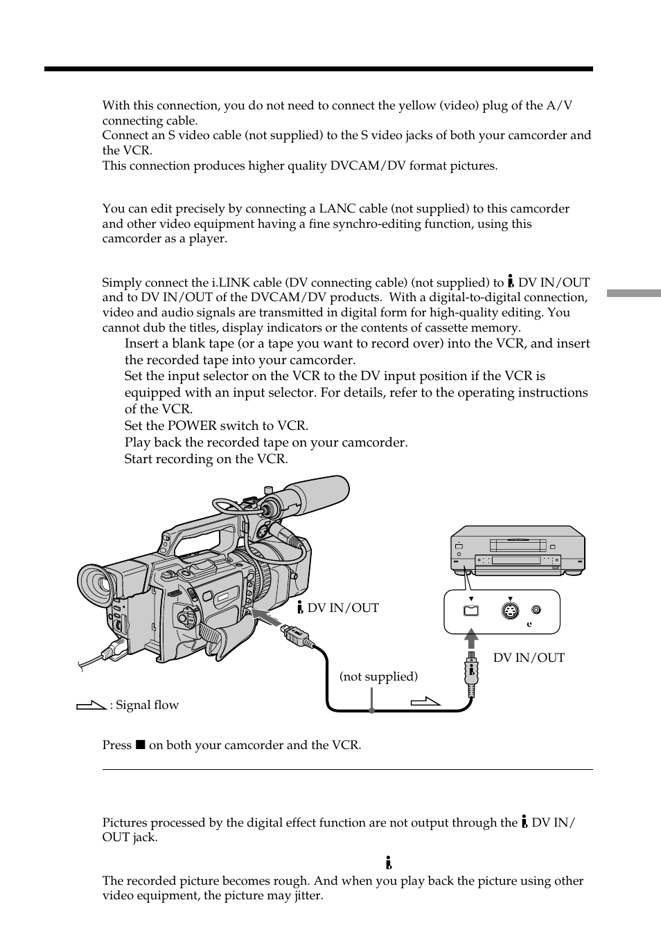 Dubbing a tape | Light & Motion DSR-PD150 User Manual | Page 73 / 172