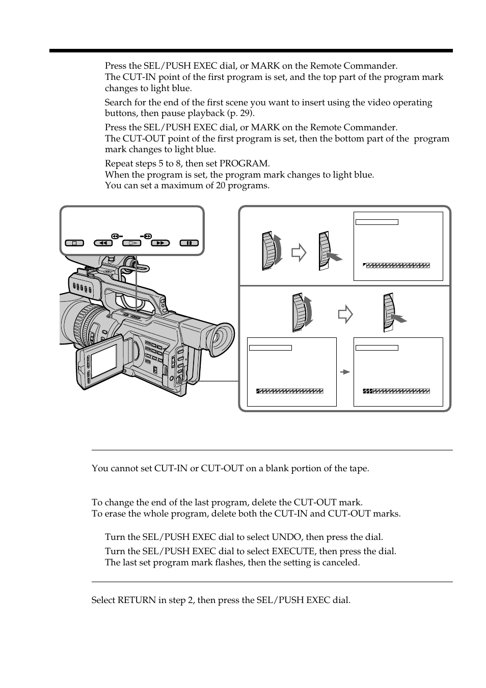 Erasing the last program | Light & Motion DSR-PD150 User Manual | Page 78 / 172