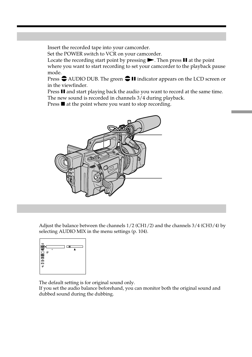 Monitoring the new recorded sound | Light & Motion DSR-PD150 User Manual | Page 87 / 172