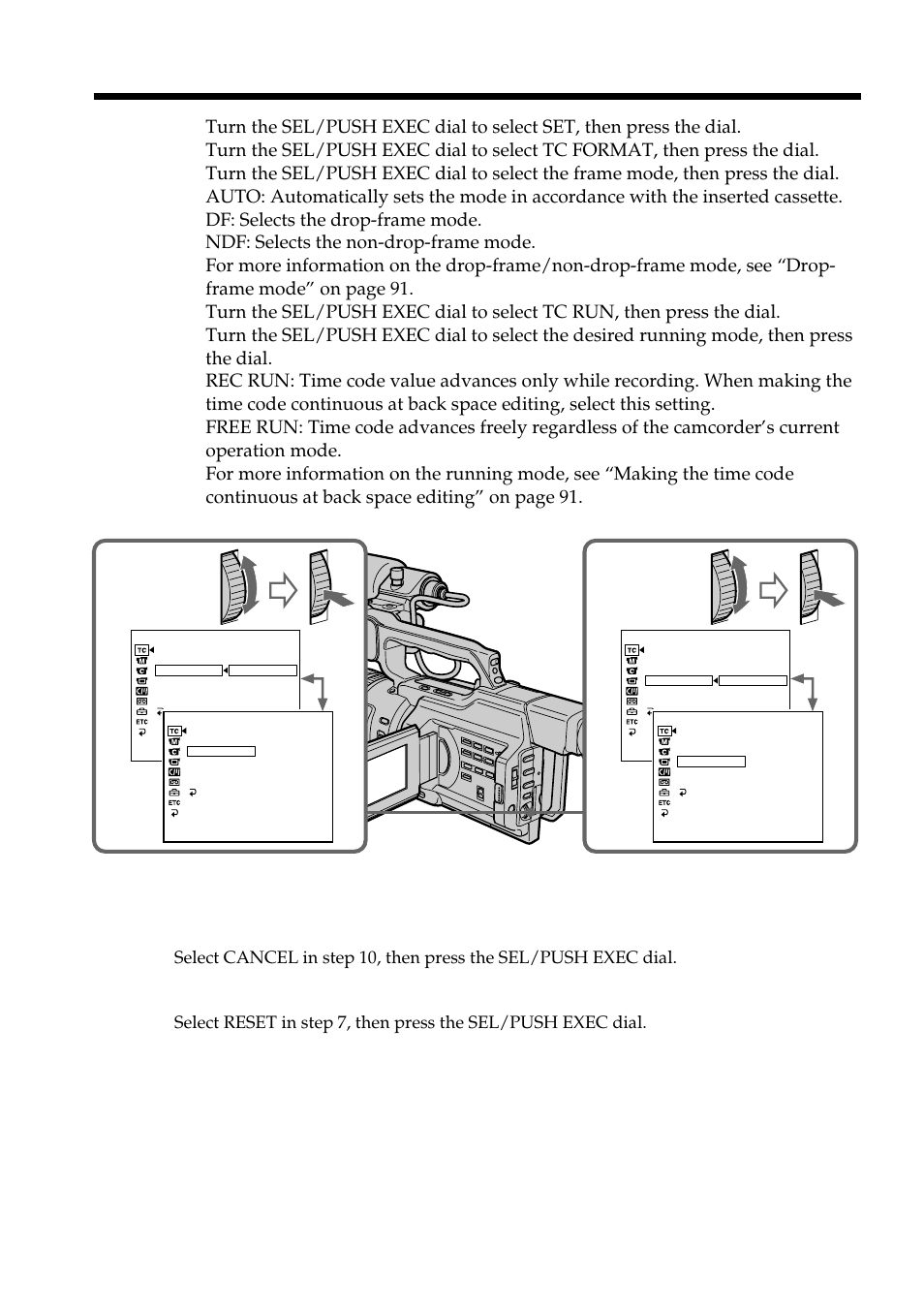 Setting time values | Light & Motion DSR-PD150 User Manual | Page 90 / 172