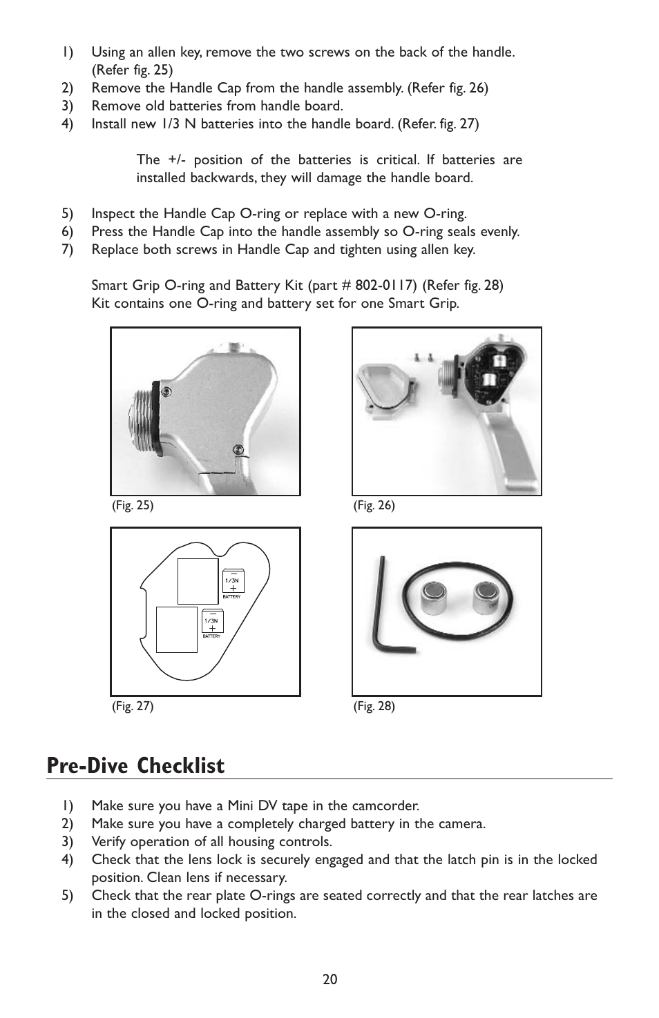 Pre-dive checklist | Light & Motion HC3 User Manual | Page 20 / 24