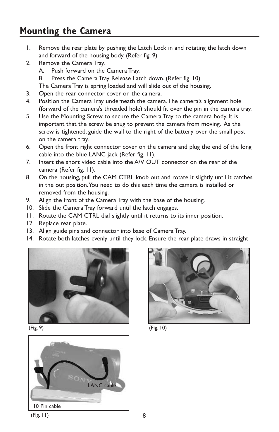 Mounting the camera | Light & Motion HC3 User Manual | Page 8 / 24