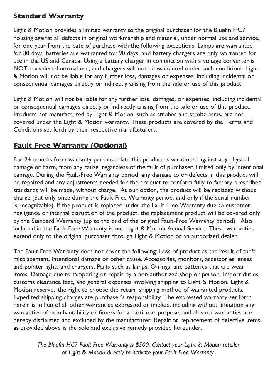 Light & Motion BLUEFIN HC7 User Manual | Page 3 / 32
