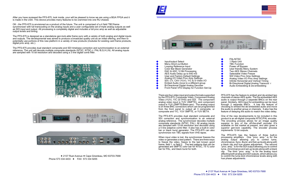 Link electronic PFS-875 User Manual | 2 pages