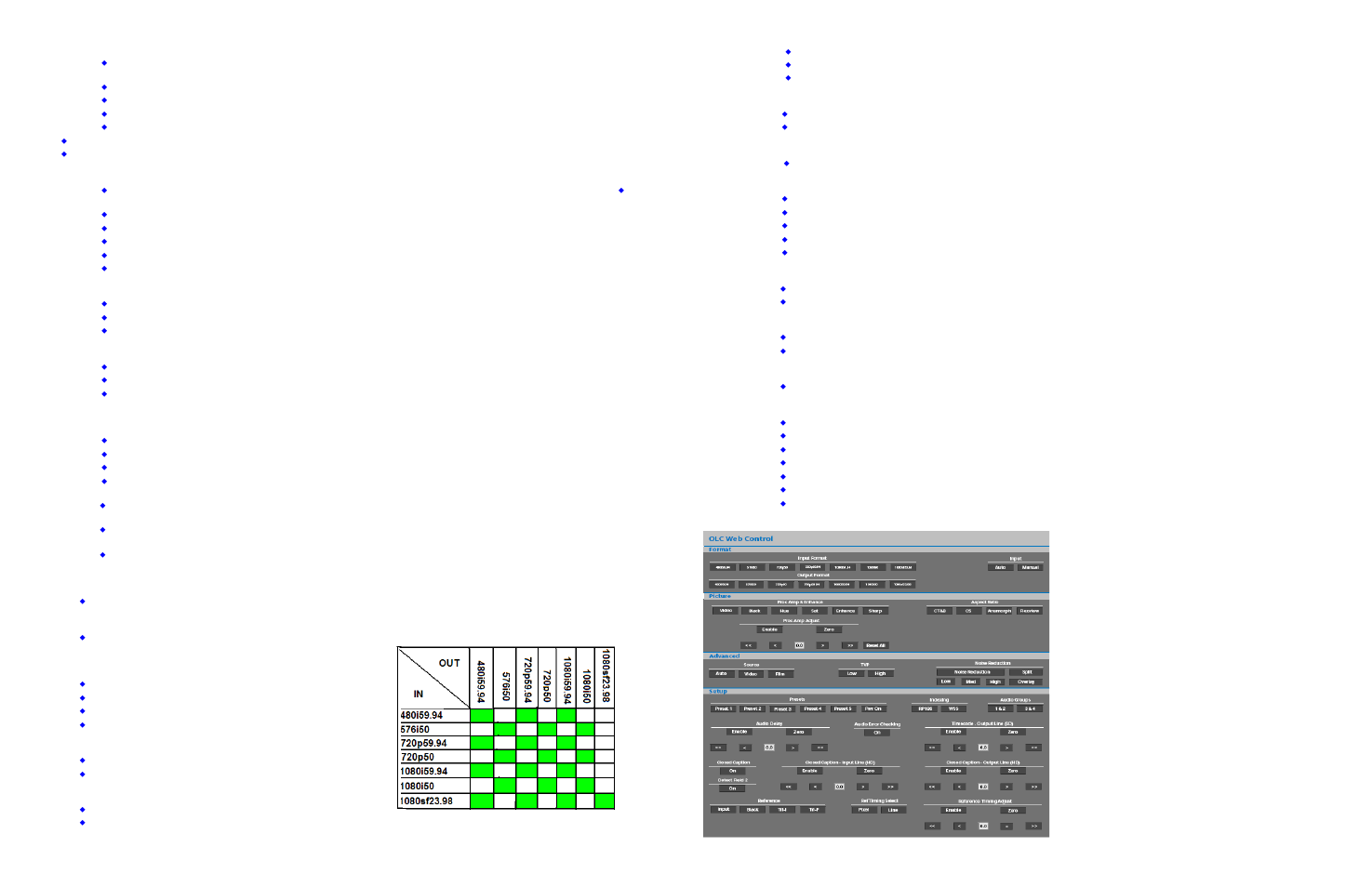 Olc web interface format, Picture, Advanced | Setup | Link electronic HDC-925 User Manual | Page 2 / 2