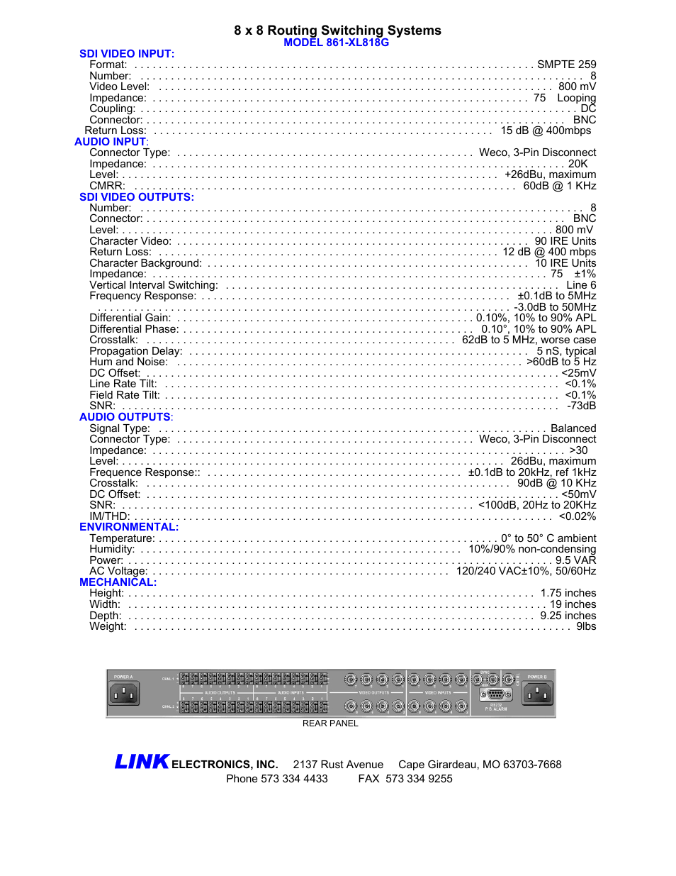 Link | Link electronic 861-XL818G User Manual | Page 2 / 2