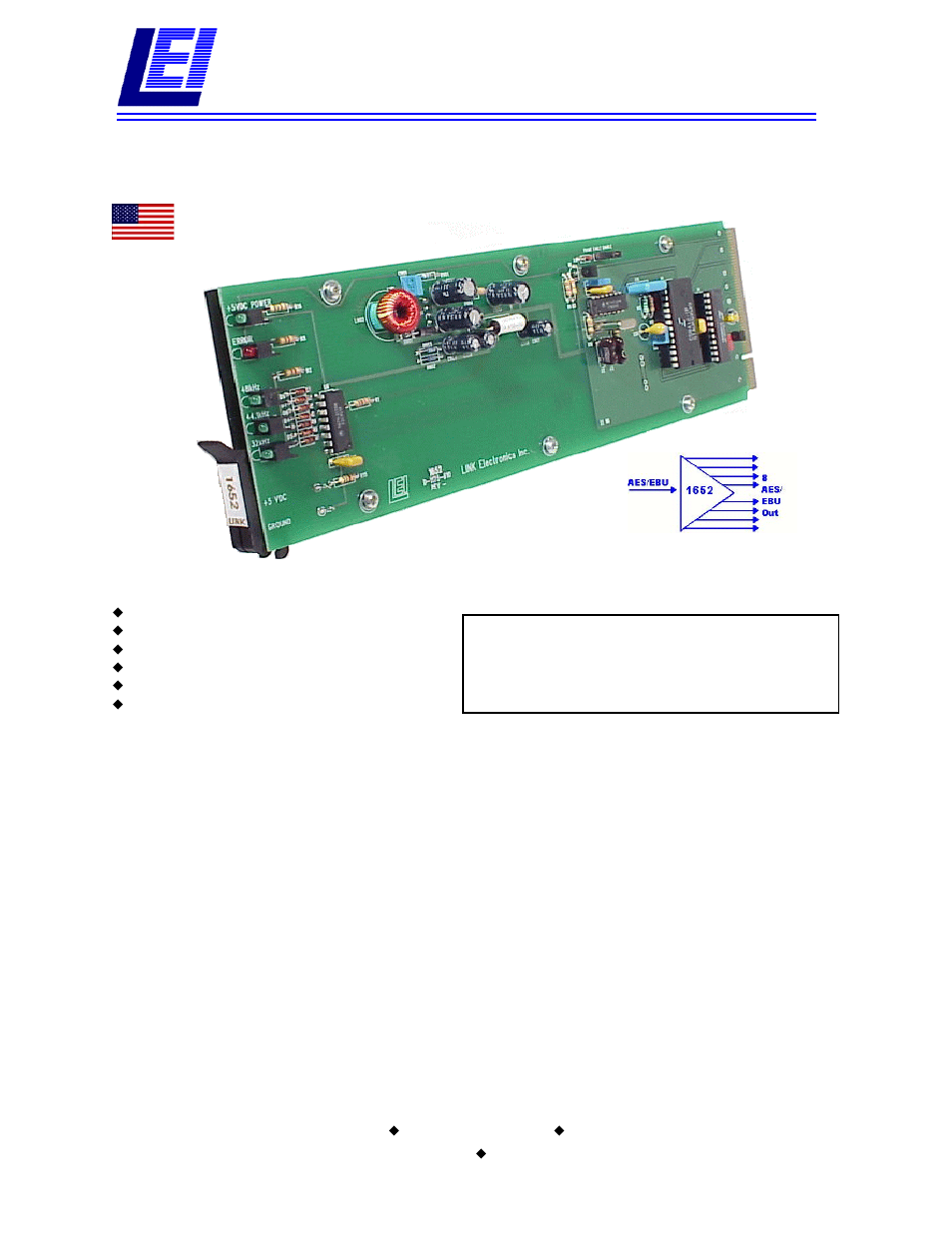 Link electronic DigiFlex 1652 User Manual | 2 pages