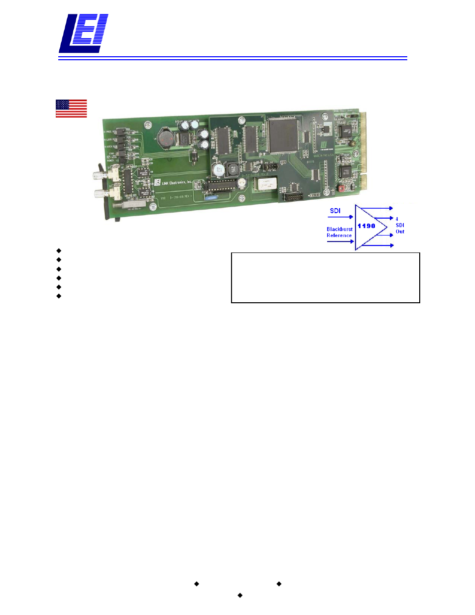Link electronic SDI Frame Synchronizer Module DigiFlex 1190 User Manual | 2 pages