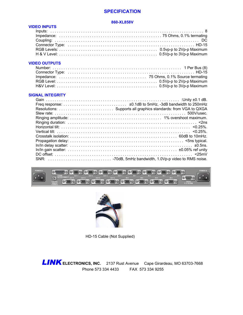 Link | Link electronic 860-XL858V User Manual | Page 2 / 2