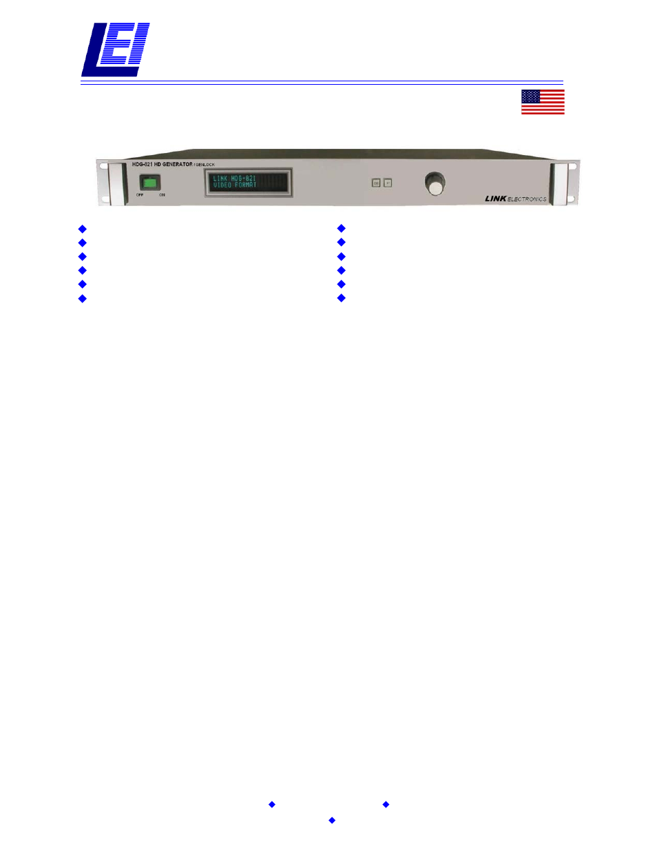 Link electronic HDG-821 User Manual | 2 pages