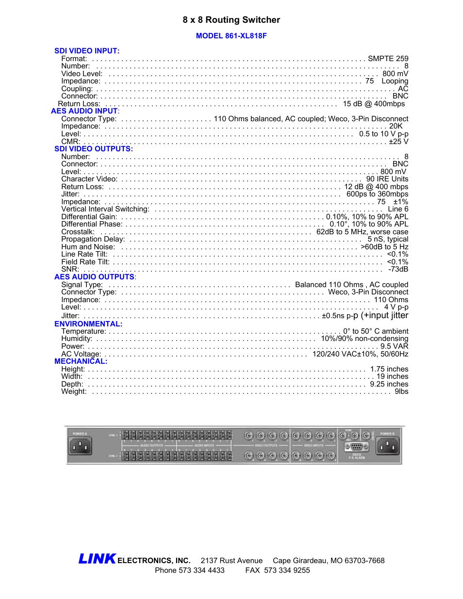 Link | Link electronic 861-XL818F User Manual | Page 2 / 2