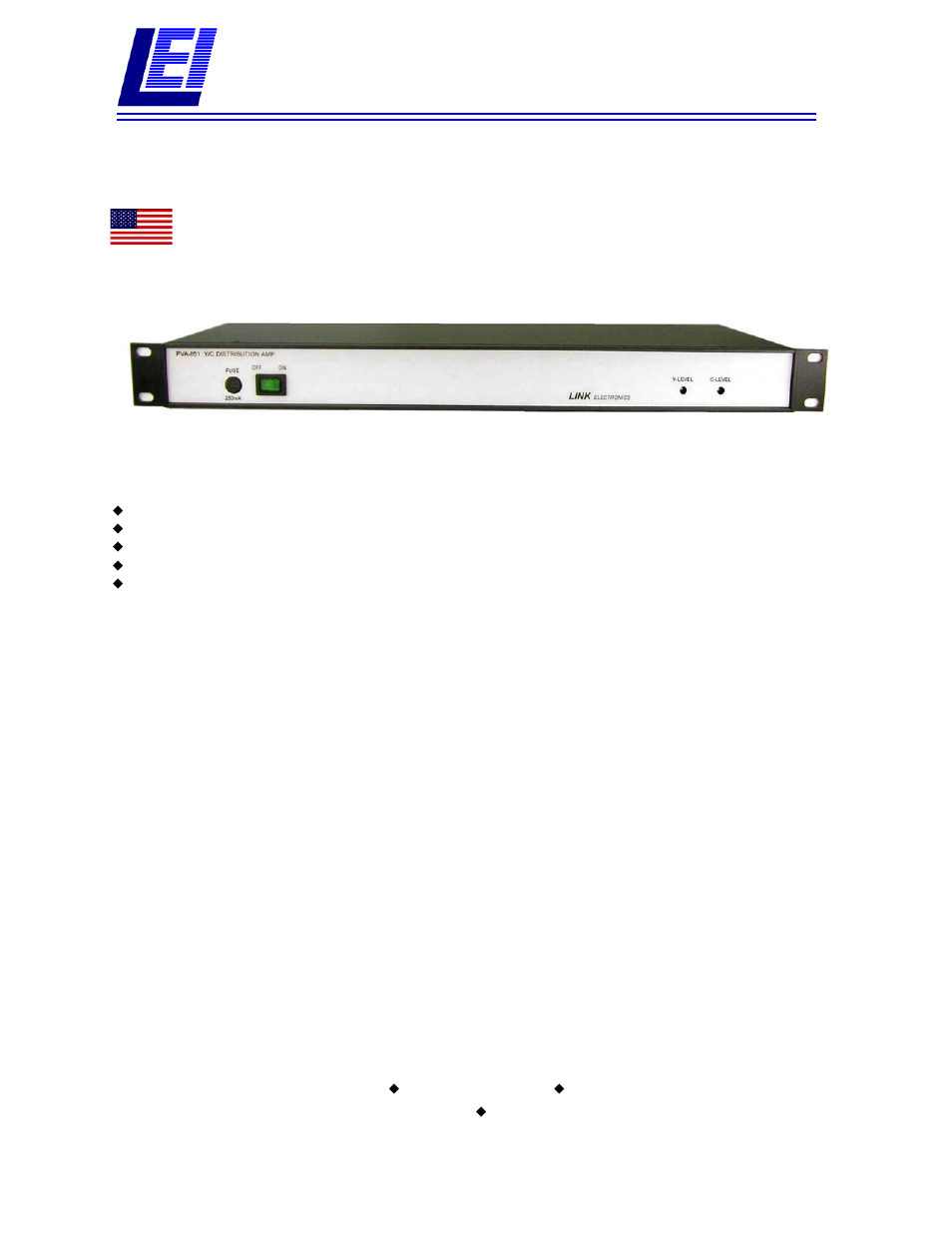 Link electronic PVA-851 User Manual | 2 pages
