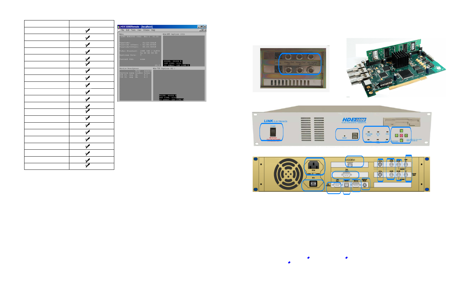 Link | Link electronic High Definition Closed Caption Encoder HDE-3000 User Manual | Page 2 / 2