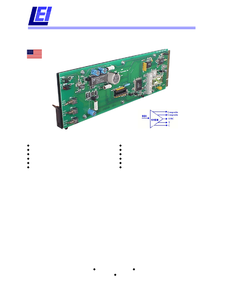 Link electronic SDI to Analog Composite & Y/C DigiFlex 1159 User Manual | 2 pages