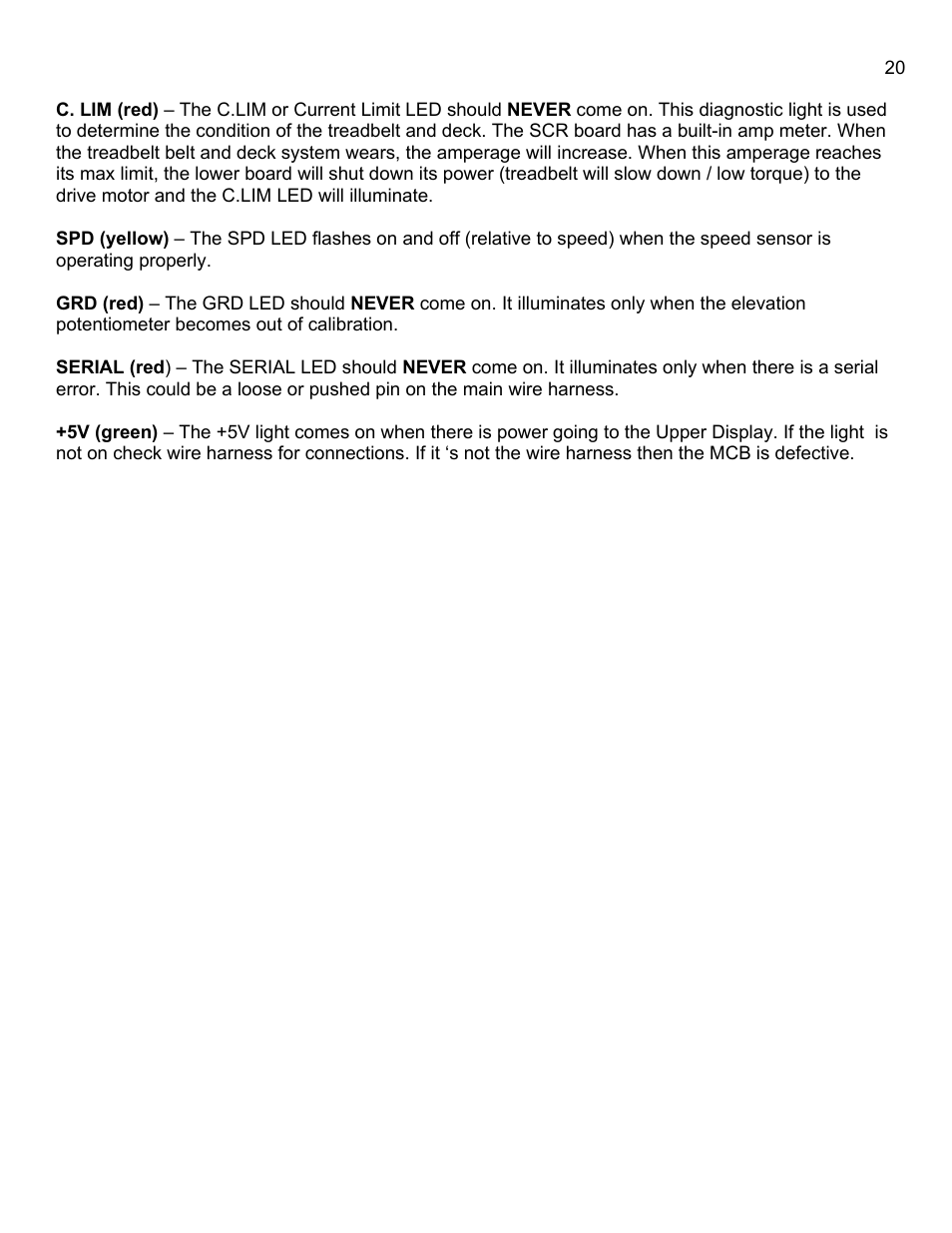 Landice 8700 User Manual | Page 20 / 85
