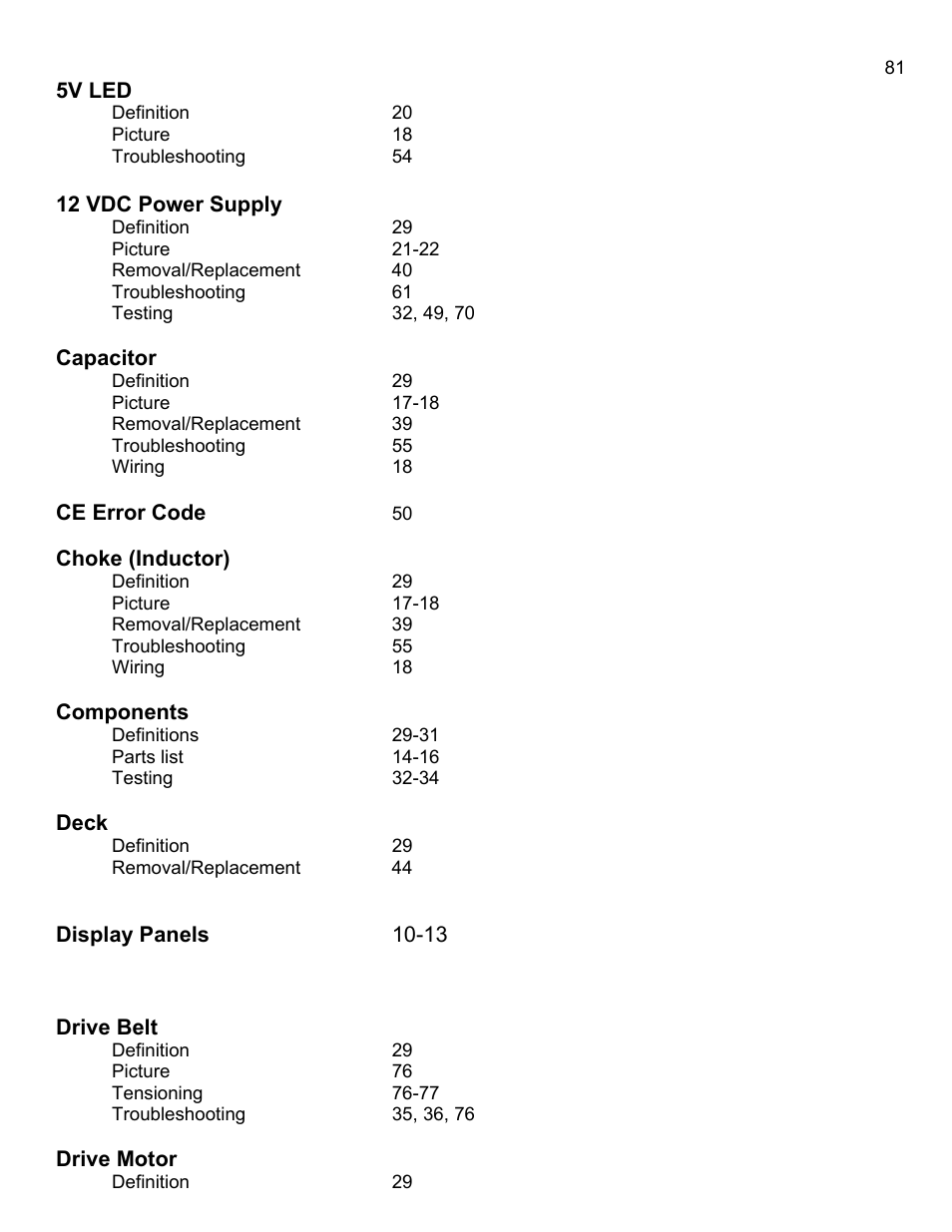 Landice 8700 User Manual | Page 81 / 85