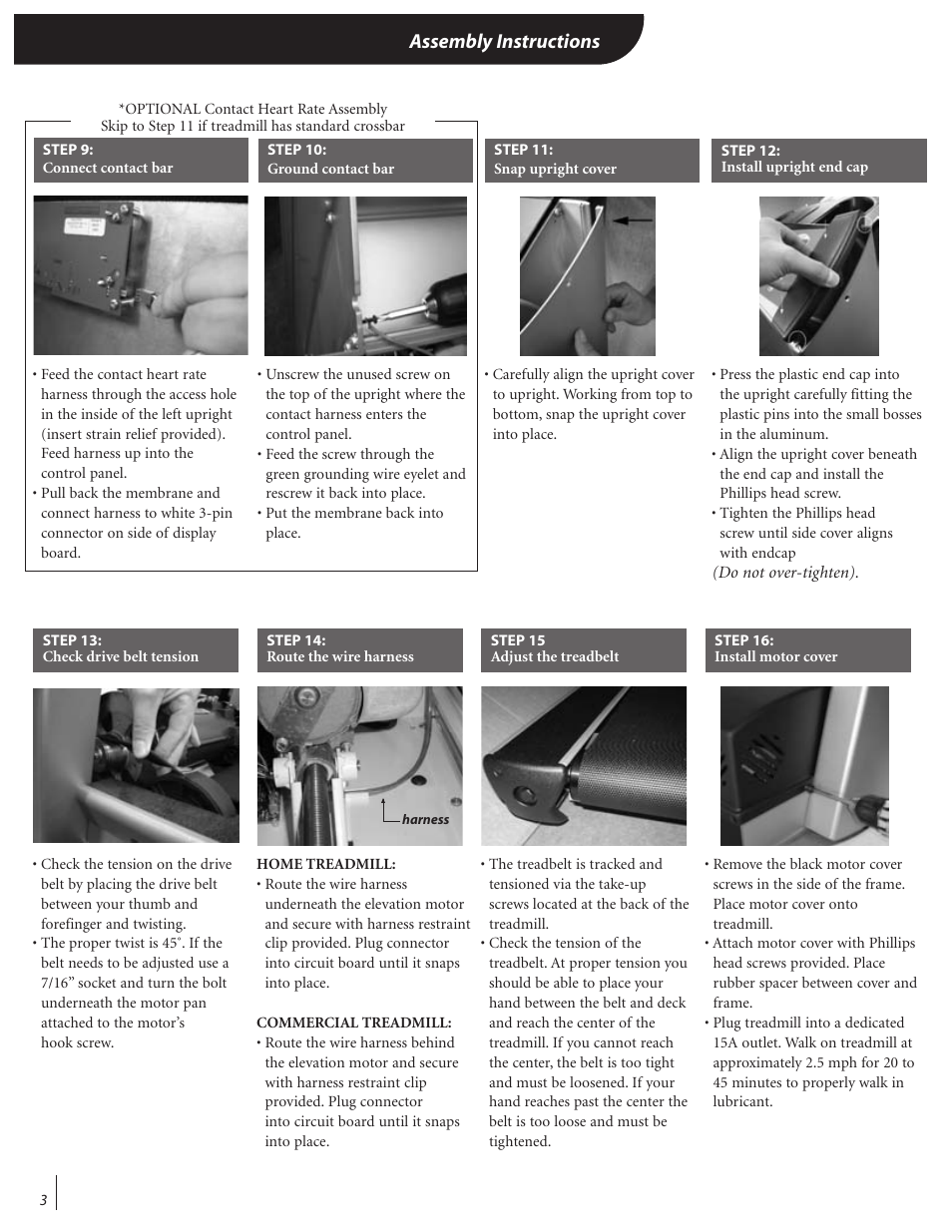 Assembly instructions | Landice Finest Treadmills User Manual | Page 8 / 19