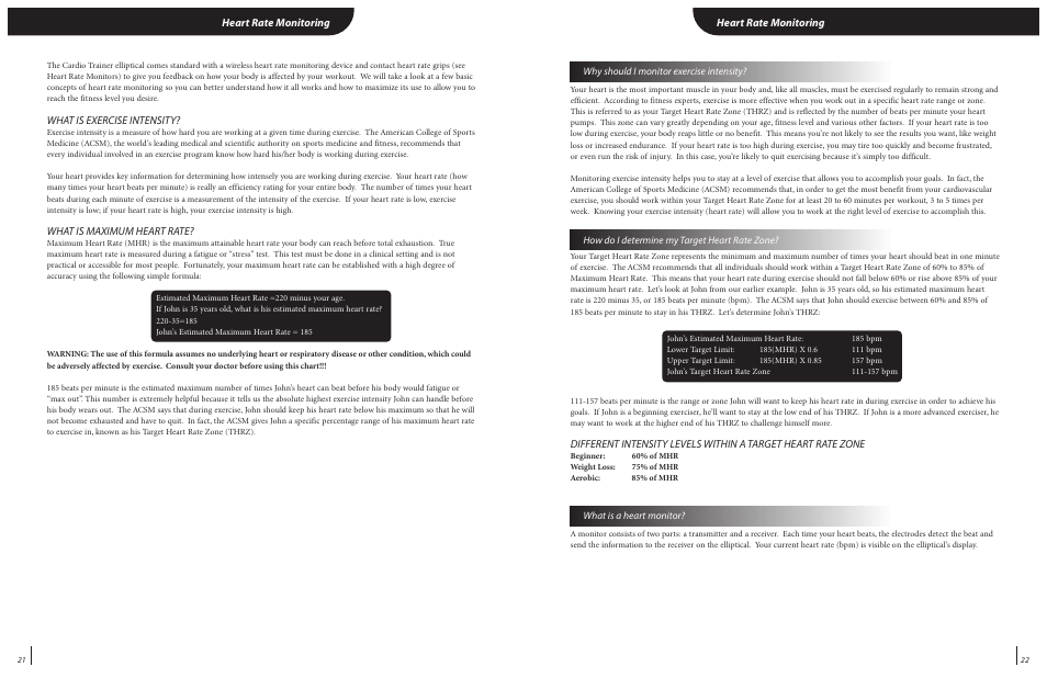 Heart rate monitoring, What is exercise intensity, What is maximum heart rate | Landice 82020 User Manual | Page 14 / 17